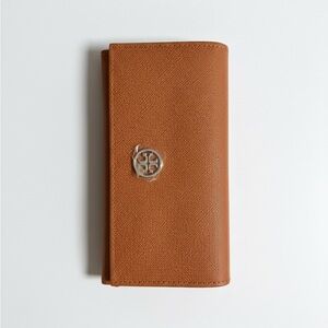Tory Burch Tan Wallet with Silver Logo